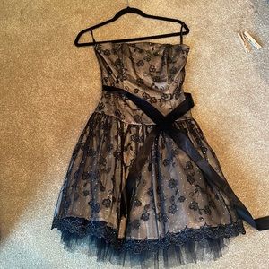 Strapless black dress